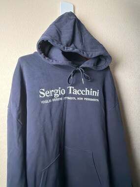 Sergio Tacchini Ottimista Logo Hoodie Navy Blue US 3XL